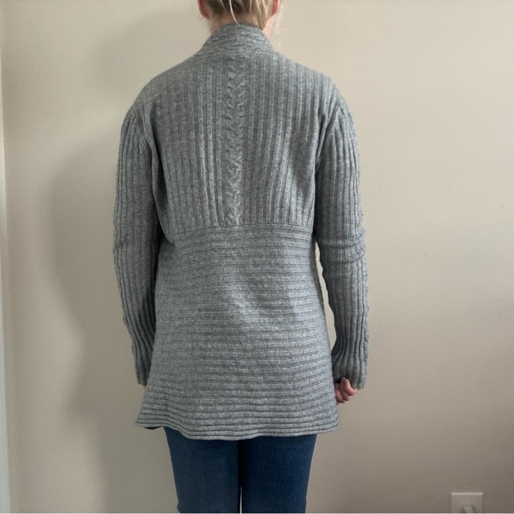 Autumn Cashmere Cable Knit Rib Drape Cardigan Knit - Picture 4 of 7